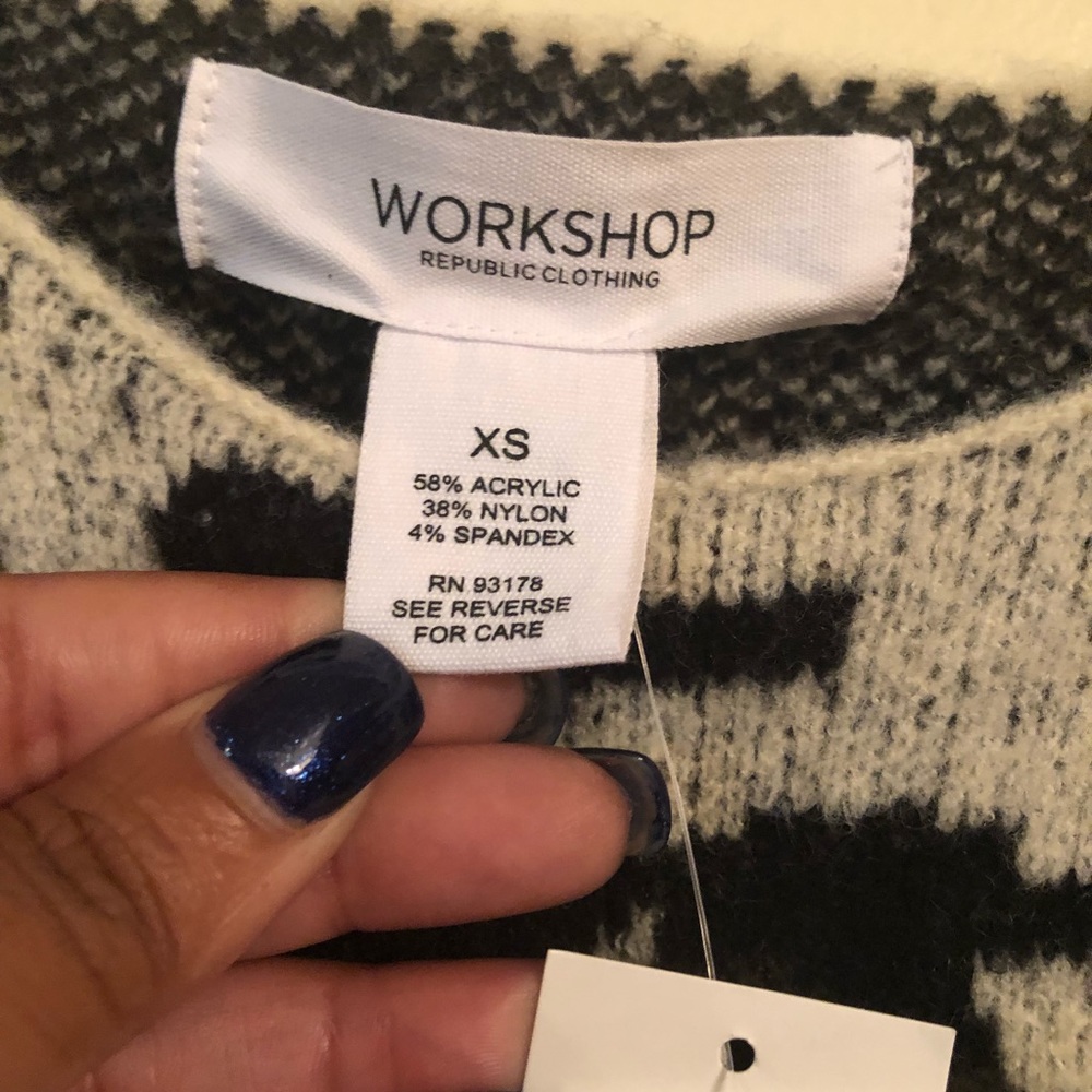 NWT Workshop Camouflage High Low Sweater Size XS - Picture 10 of 12